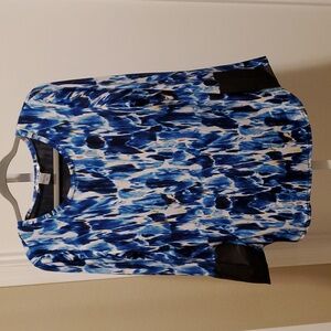 2. Tops - Nygard long sleeve split back ble abstract tunic top